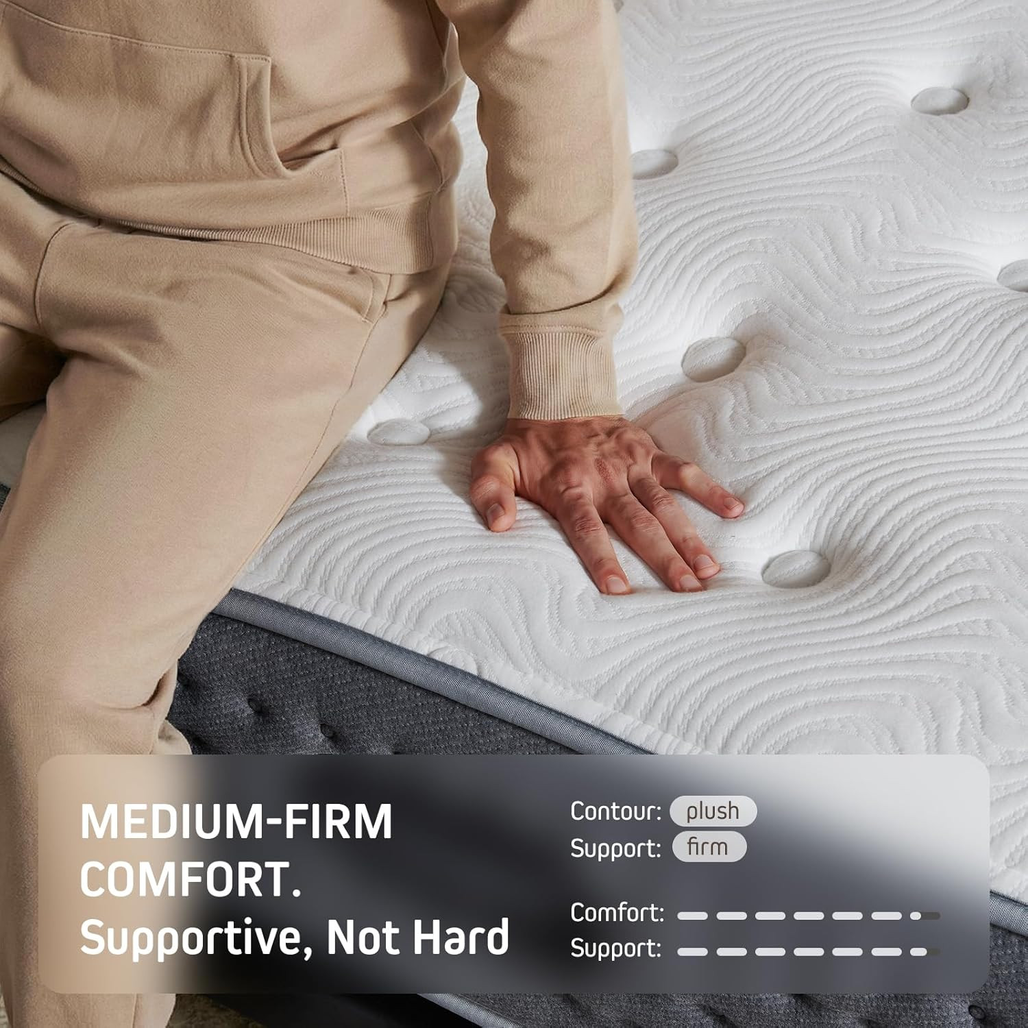 14″ King Size Hybrid Mattress – Medium-Firm Memory Foam for Comfort & Support