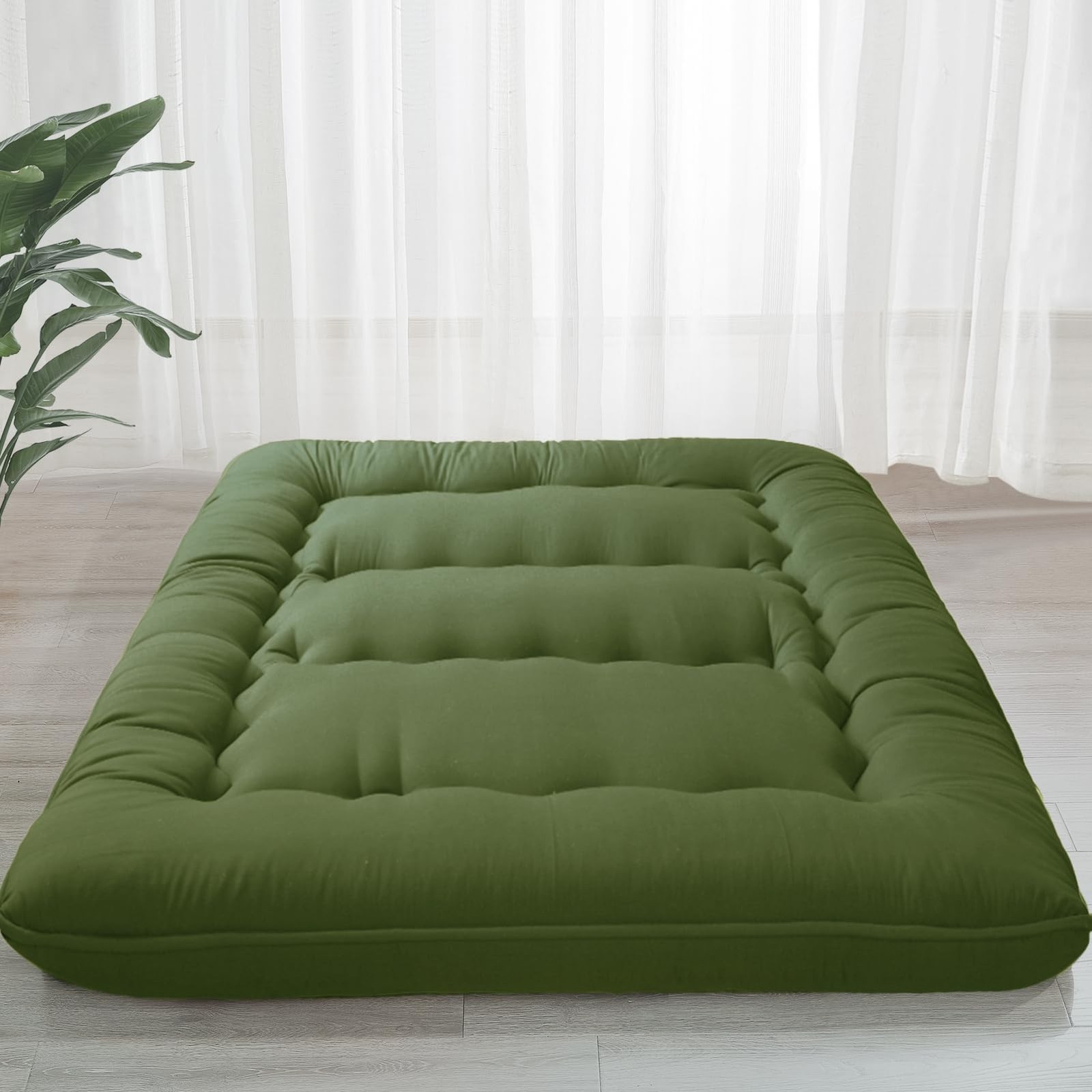 6″ Extra Thick Japanese Floor Mattress Futon Mattress, Foldable Tatami Pad fo…