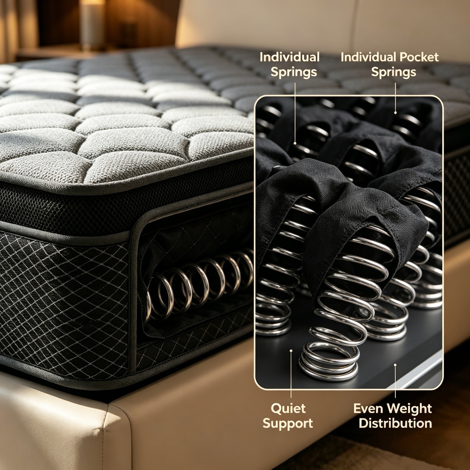 14» Gel Memory Foam Mattress Hybrid Pocket Spring Queen Bedding In A Box
