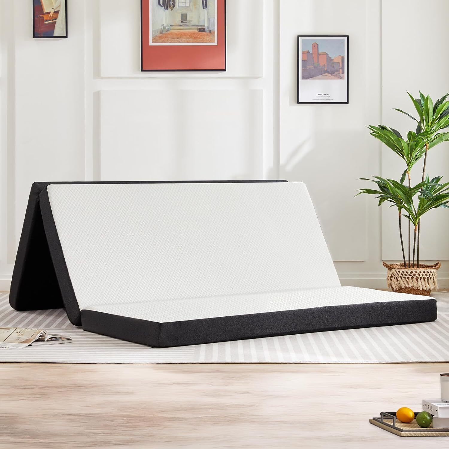 Tri-fold Gel Foam Mattress Relief Back Pain, Twin Full Queen King Washable Cover