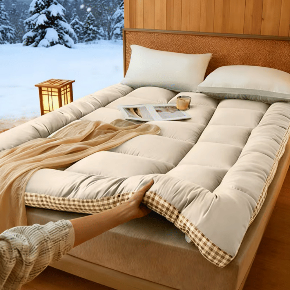 Mattress with checkered three-dimensional edges, 4 colors, Full size