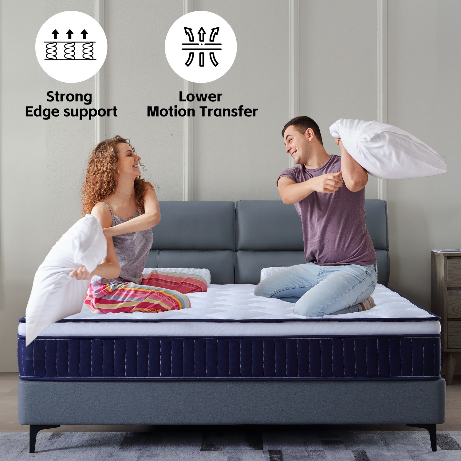 10» Twin/Queen/King Size Mattress w/ Hybrid Pocket Spring and Memory Foam