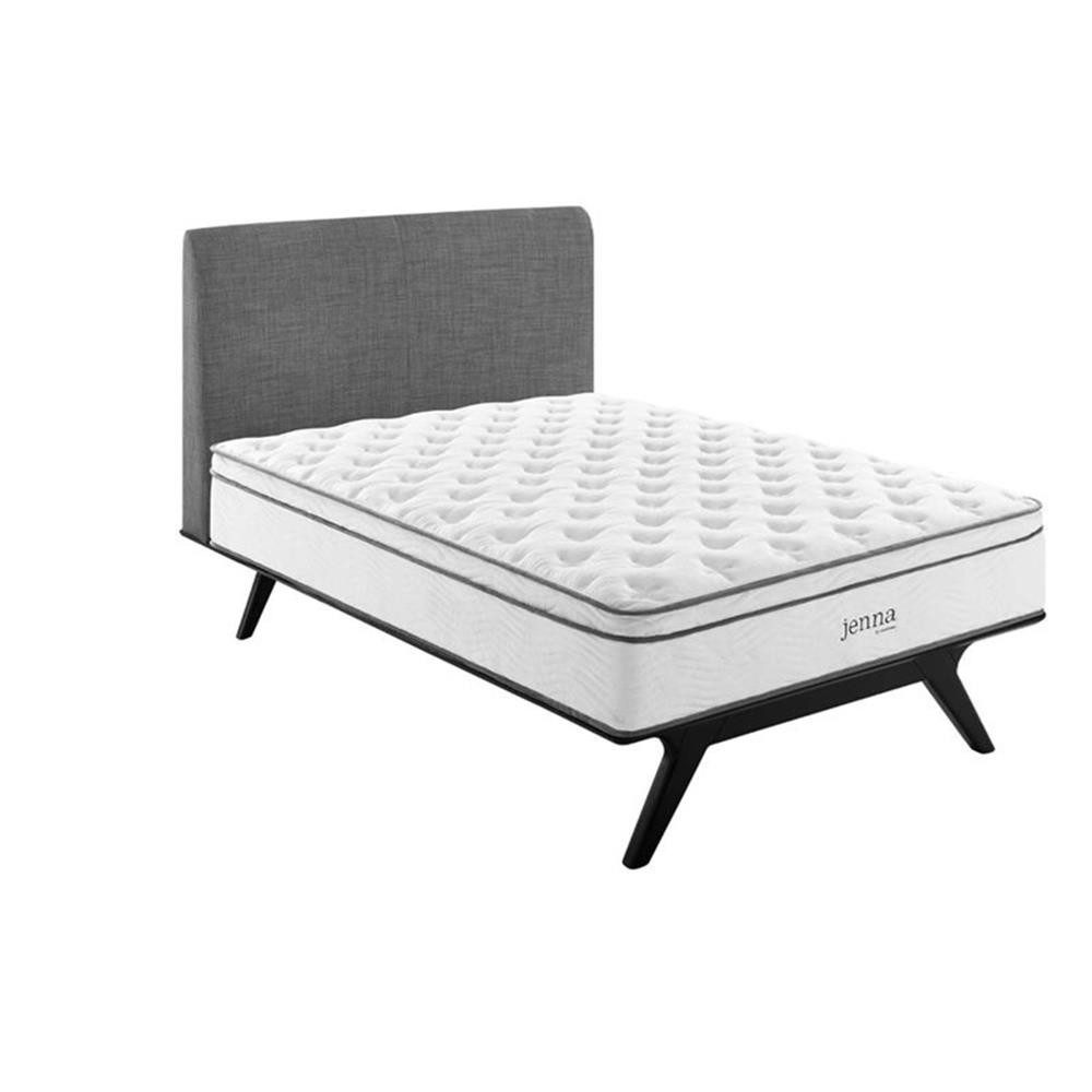 Maklaine 14″ Modern Innerspring and Foam California King Mattress in White
