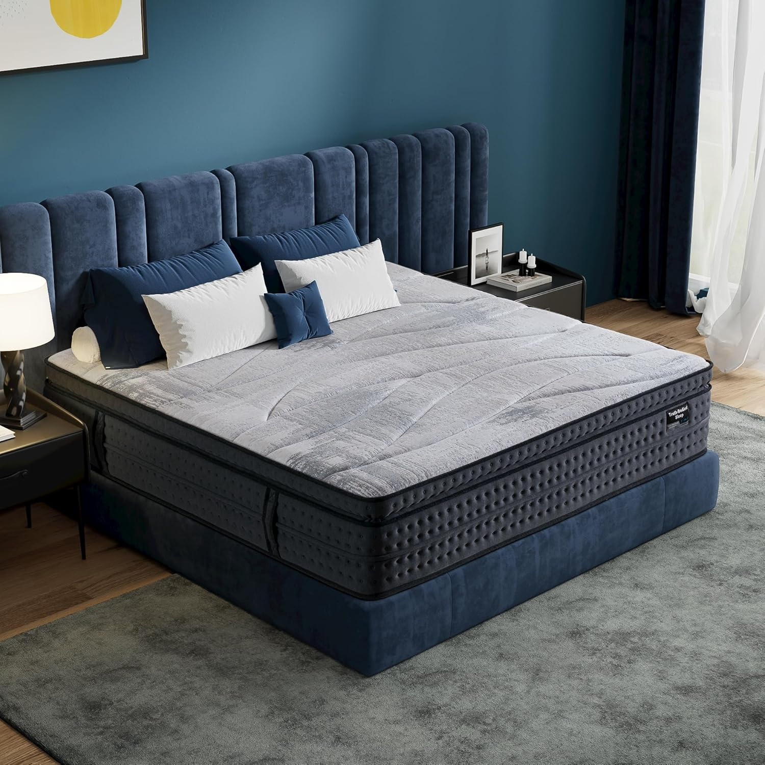 14″ Medium Plush Queen Memory Foam Hybrid Mattress with Strong Edge Support