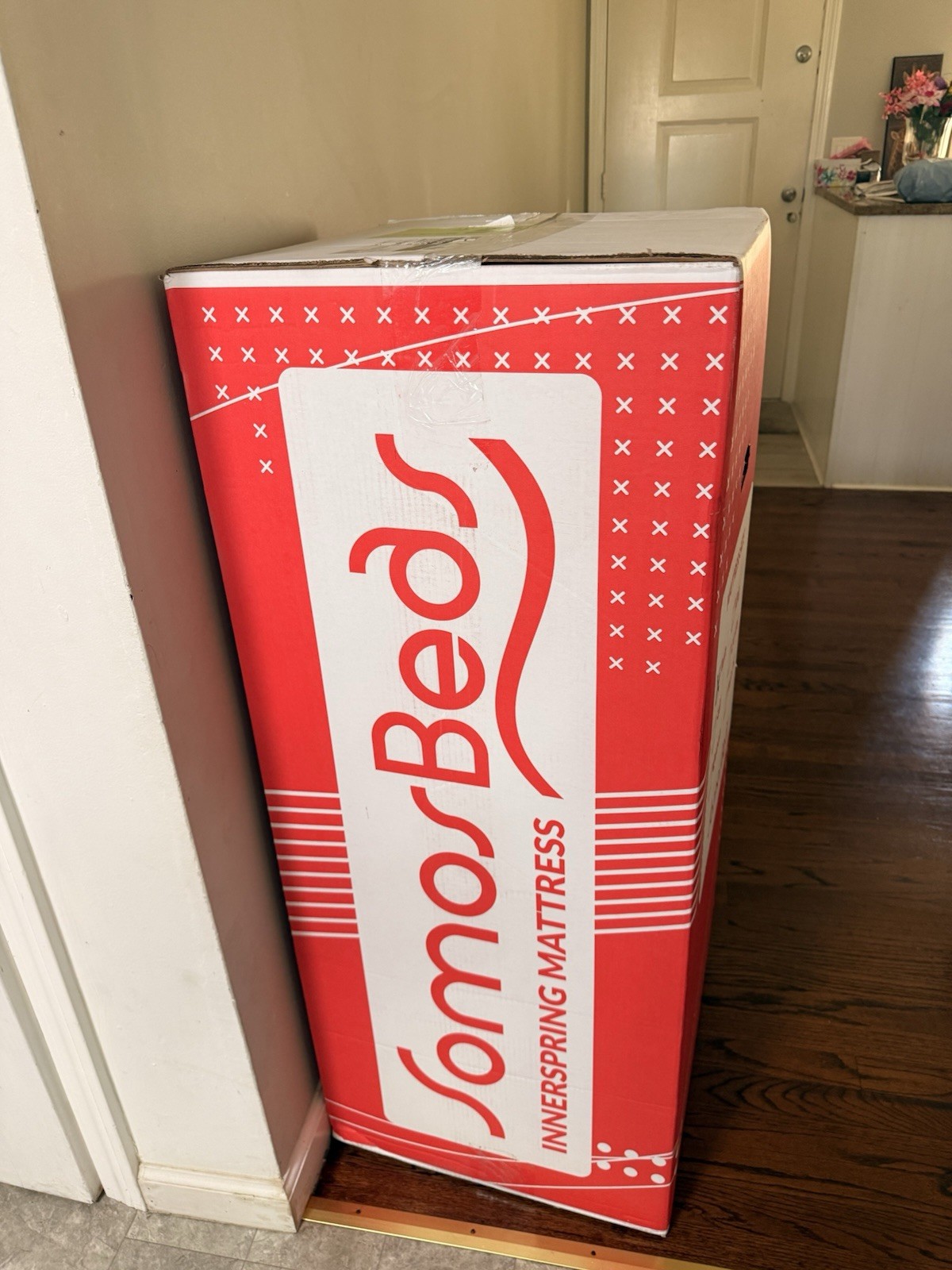 SomosBeds Twin Innerspring Mattress, Medium Firm, Red/White, Bedroom