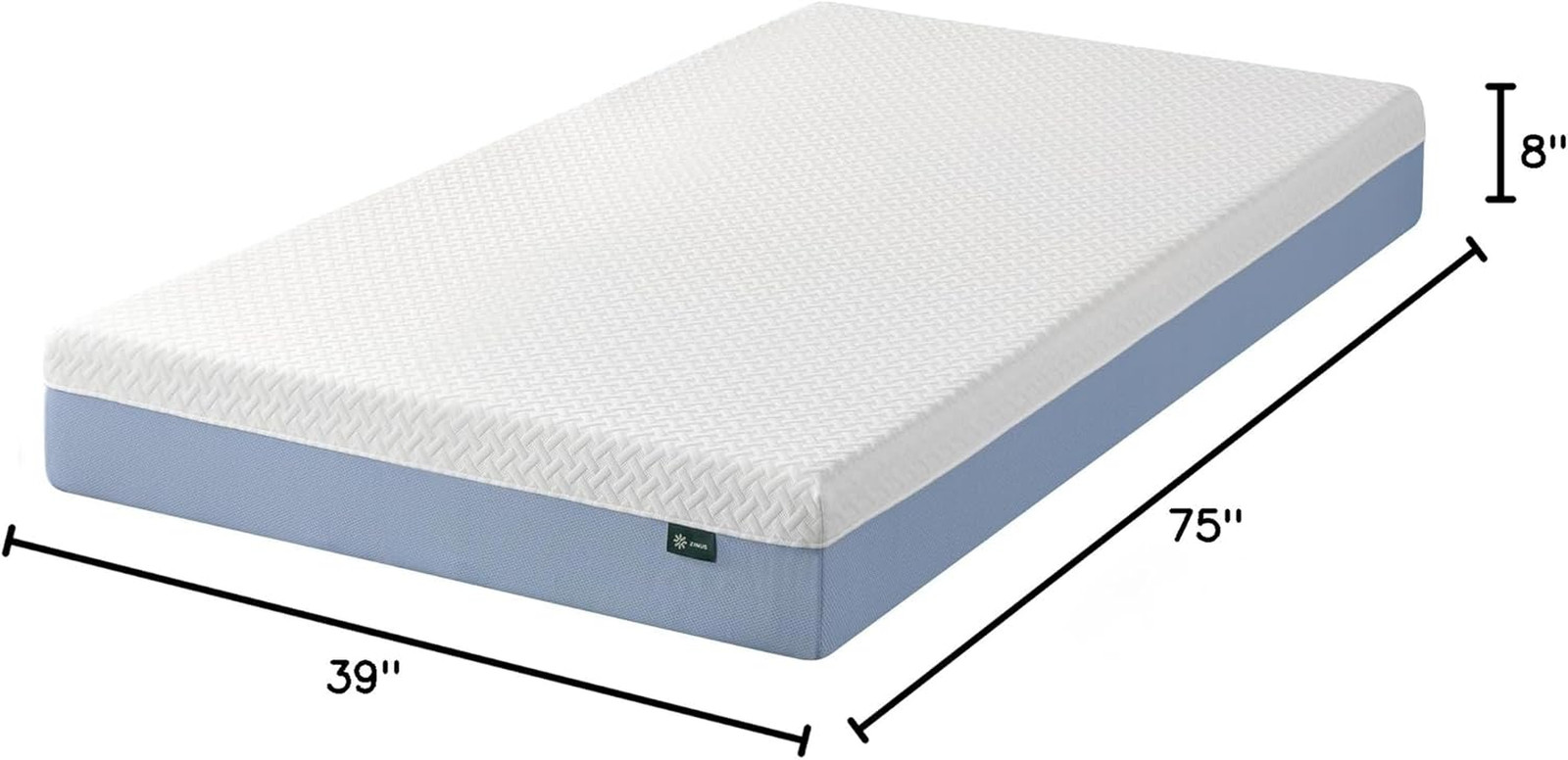8 Inch Twin Memory Foam Mattress Fiberglass Free Medium Feel Breathable Cooling