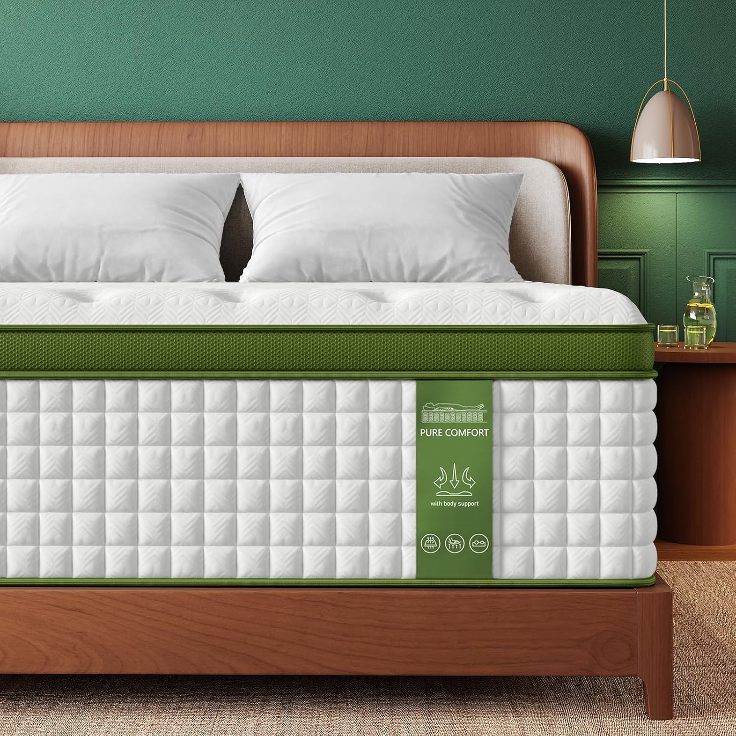 Extra Firm Queen Mattress 14 Inch Hybrid Mattresses Queen Size –Targeted Lumbar