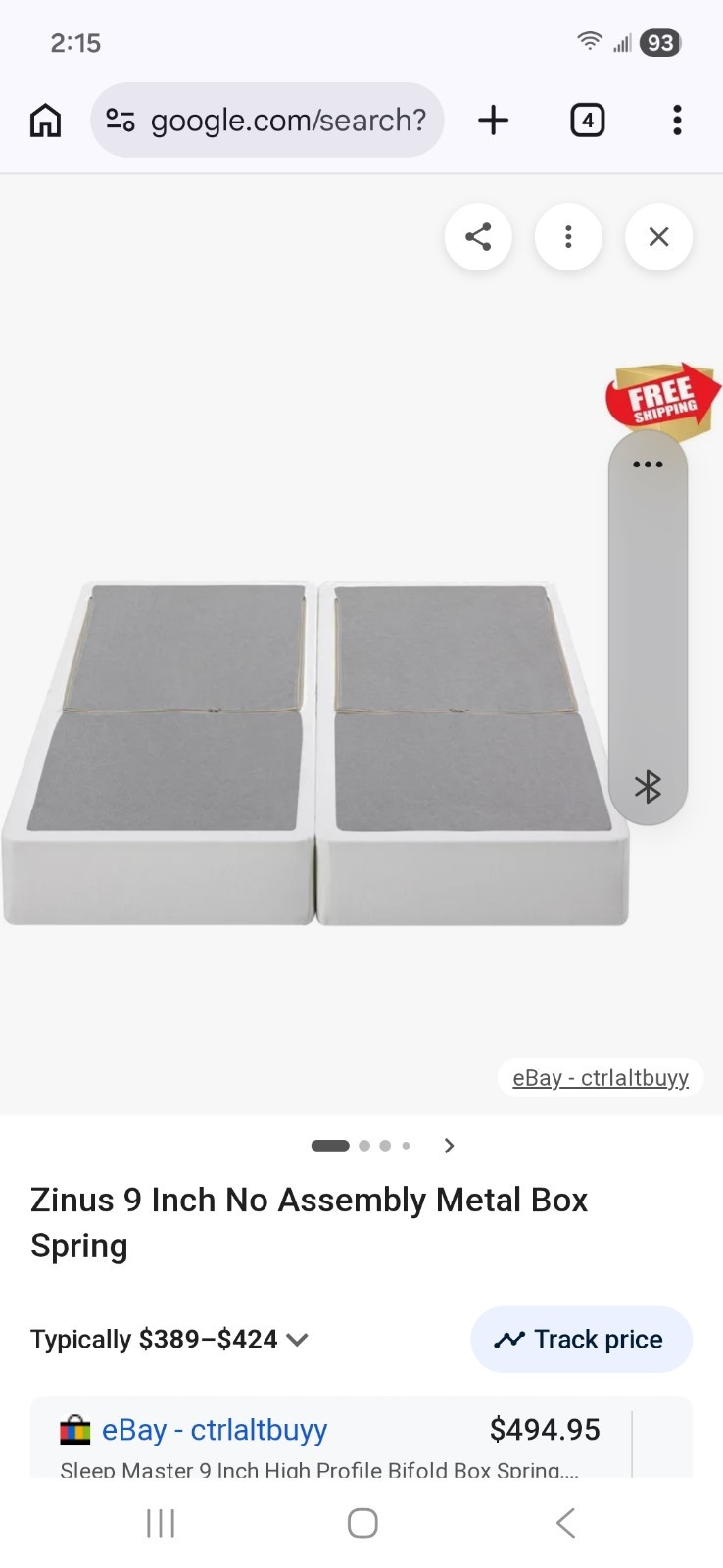 ZINUS 9 Inch Metal Smart Box Spring Mattress Foundation Strong Metal Frame King