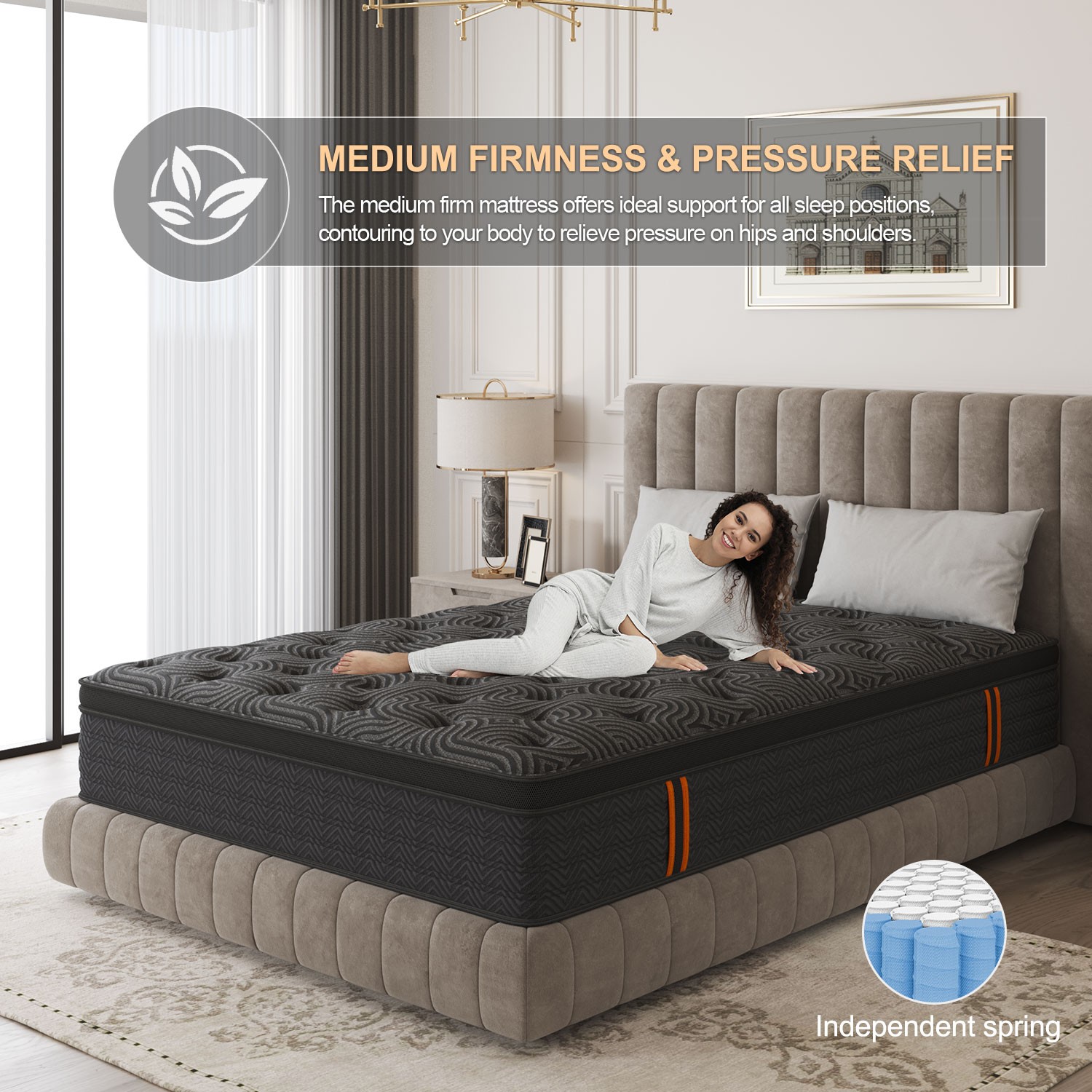 9″12″14″ Twin Full Queen King Size Mattress in a Box Hybrid Spring Memory Foam