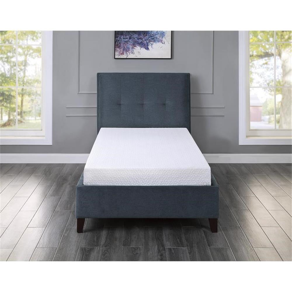 Pemberly Row 6″ Modern Fabric Full Gel Memory Mattress in White