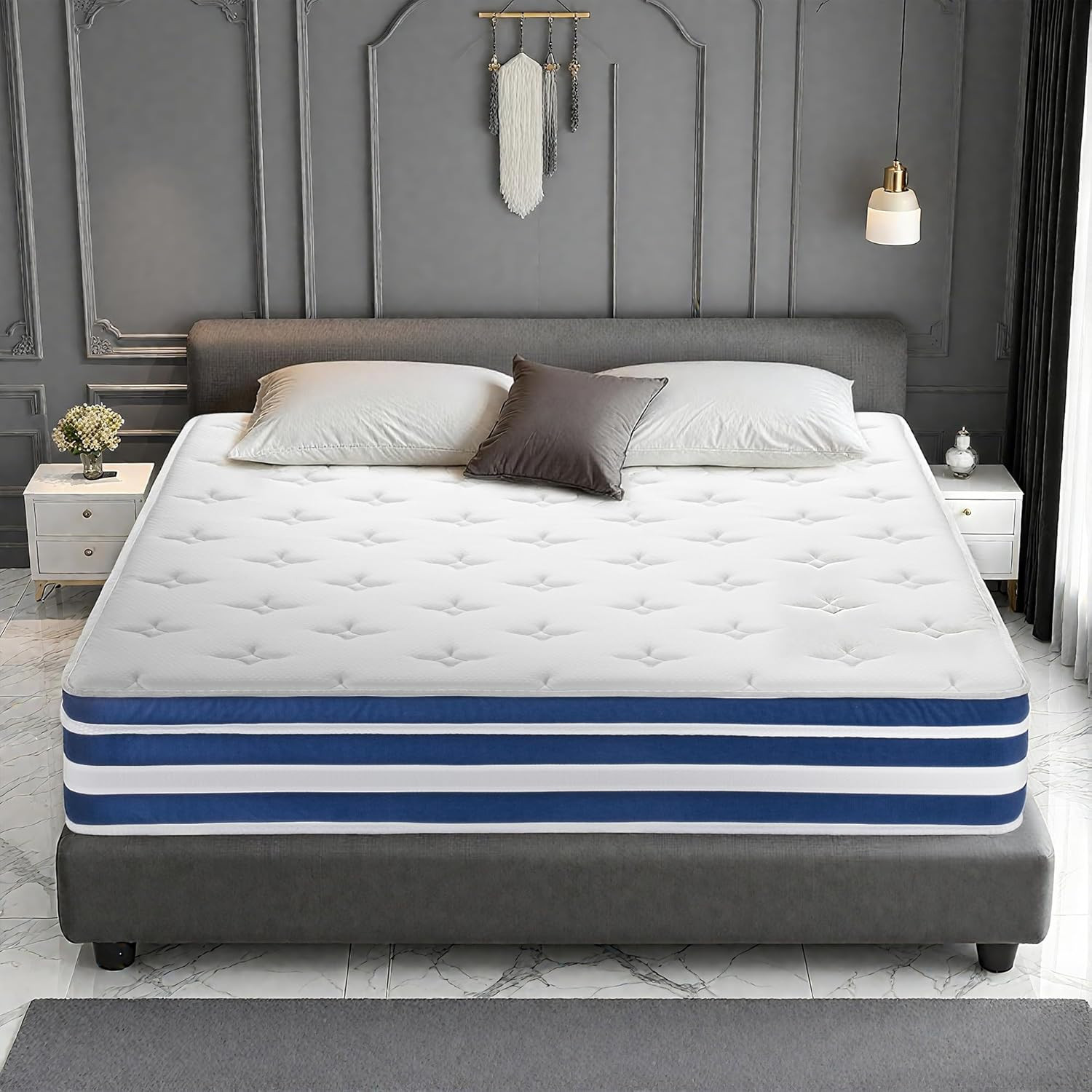 Twin Size Mattress 12 Inch, Medium Firm Hybrid Twin Size Mattress in a Box, Hybr