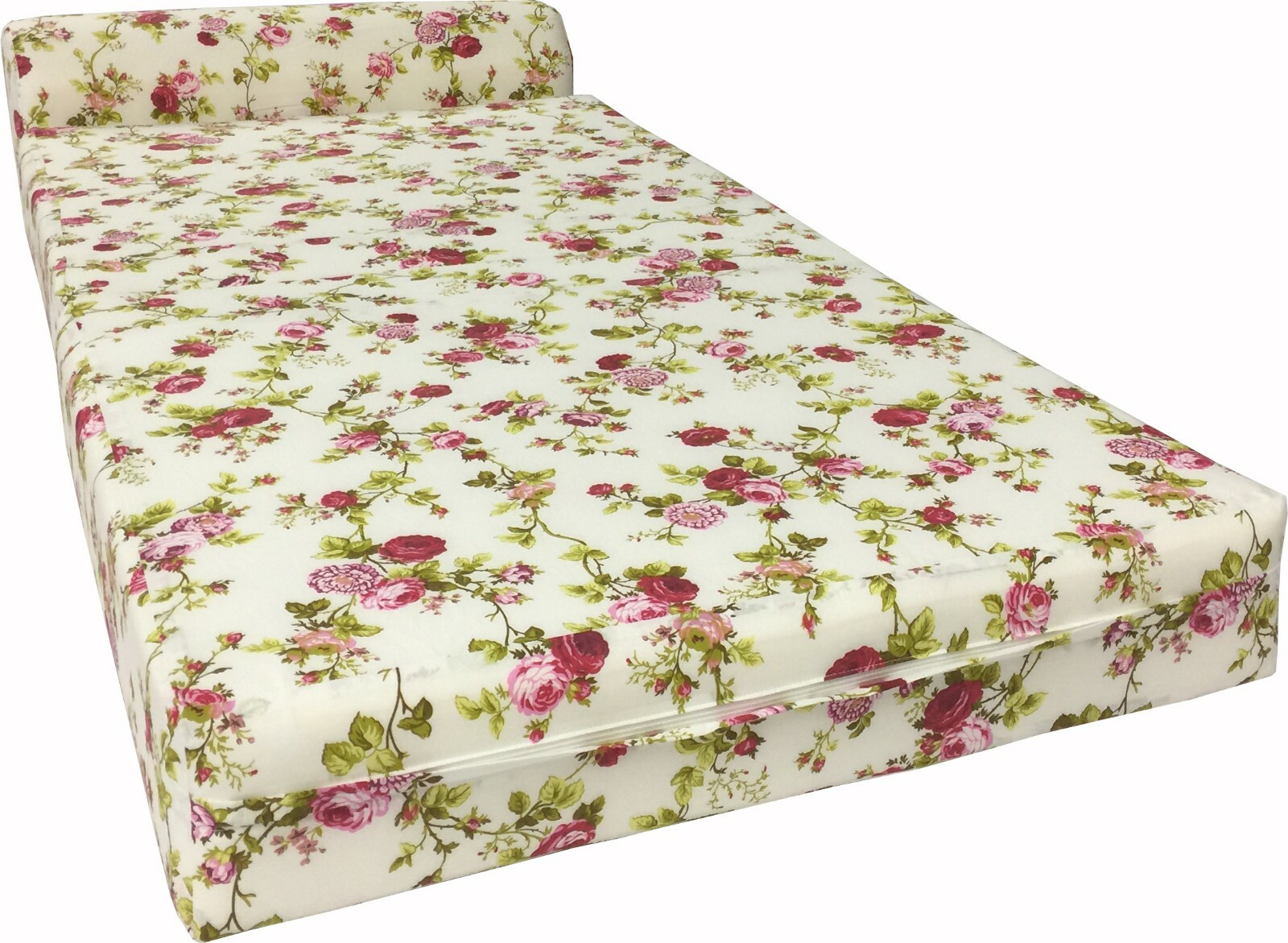 Portable Flip Sleeper Chair Folding Foam Beds, Sofa Couches 6x32x70 Rose White