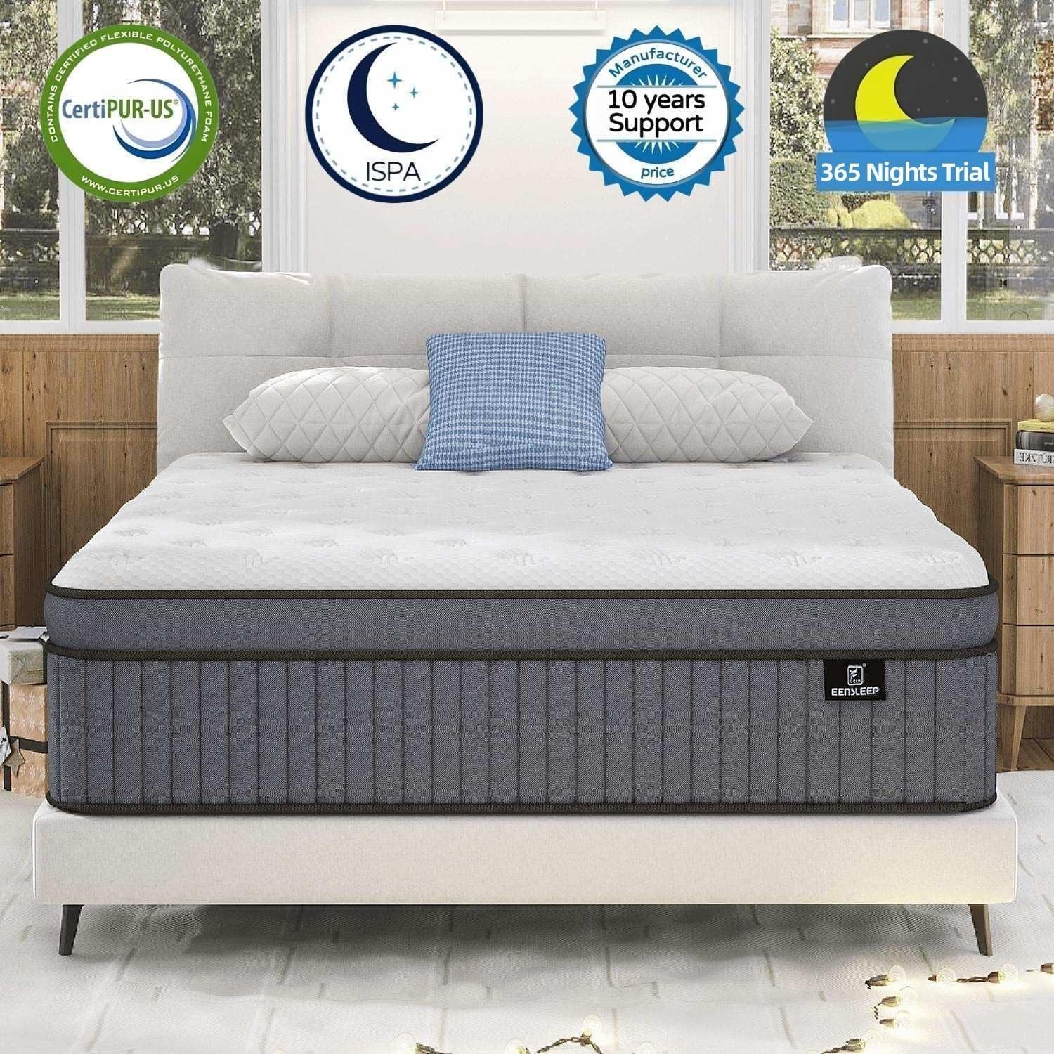 EEN EEN SLEEP 14 Inch Medium Firm King Size Mattress [Upgraded] King Hybrid M…