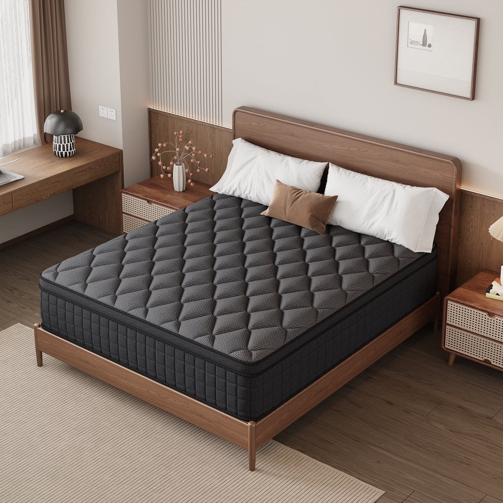 12 Inch Queen Hybrid Mattress in a Box, Cooling Gel Memory Foam Mattress with In