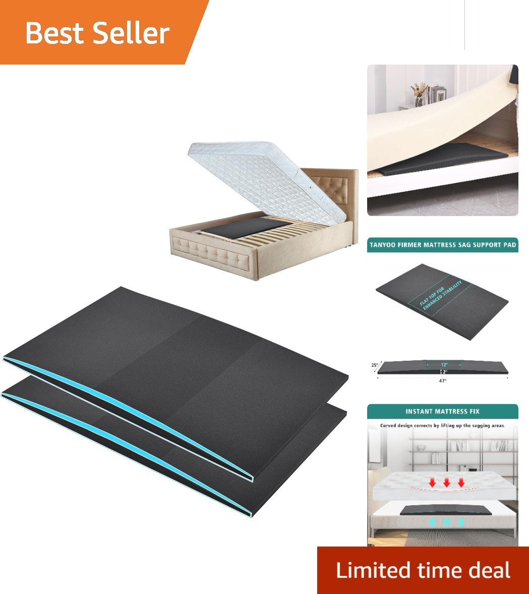 47x25x2 Sagging Mattress Fix – Durable High Density Foam Support Pads, Set of 2