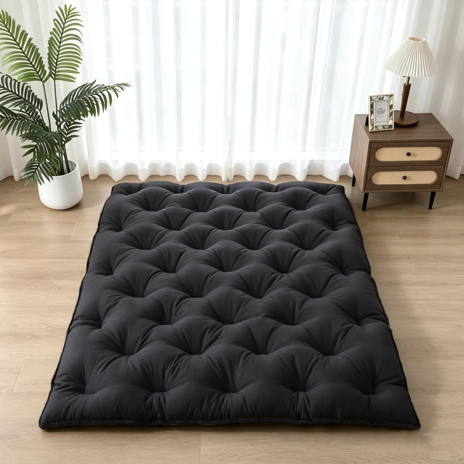 Japanese Futon Mattress Floor Mattress 3″ Tatami Mat,Shredded Memory Foam Foldab