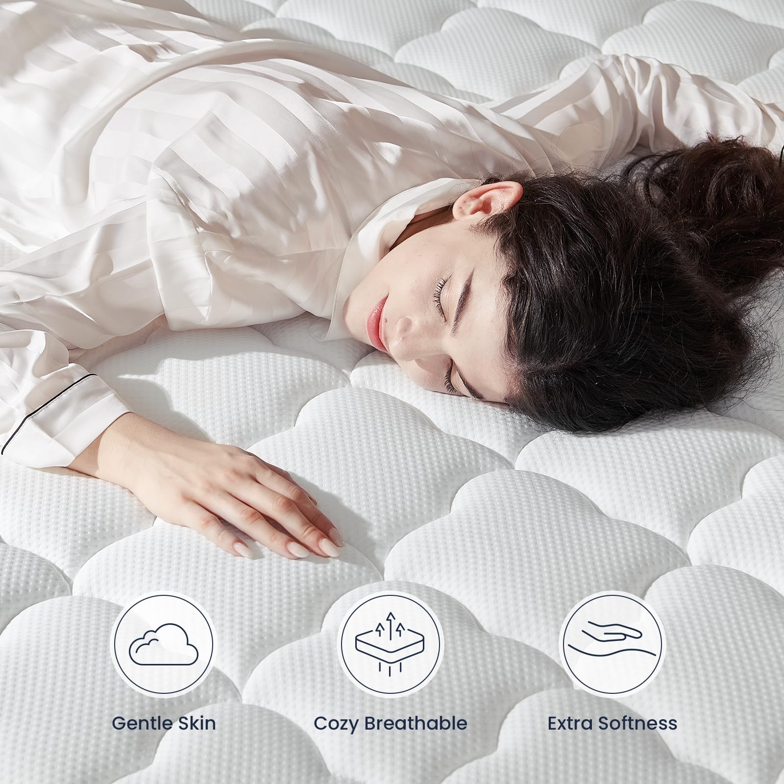 Twin XL Size Mattress, 12 Inch Gel Memory Foam Sprung Hybrid Mattress, Coolin…