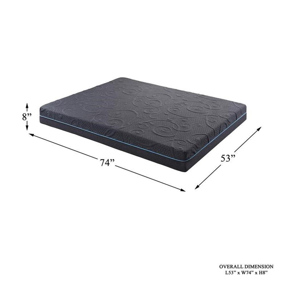 Pemberly Row 8″ Fabric Full Gel Memory Hybrid Mattress in Gray