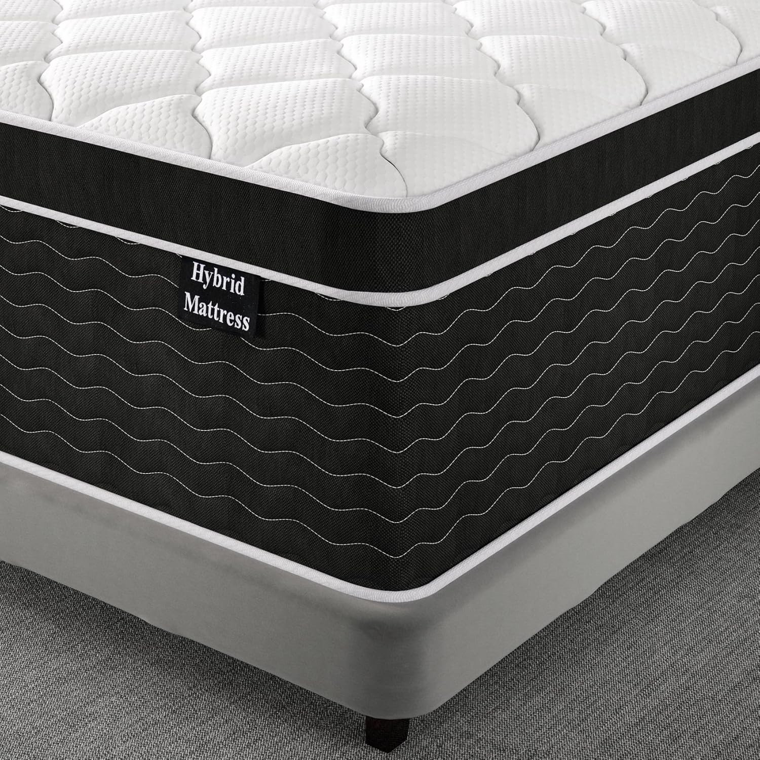 Queen Mattress, 14 Inch Hybrid Mattress Queen Size in a Box, Extra Edge Support,