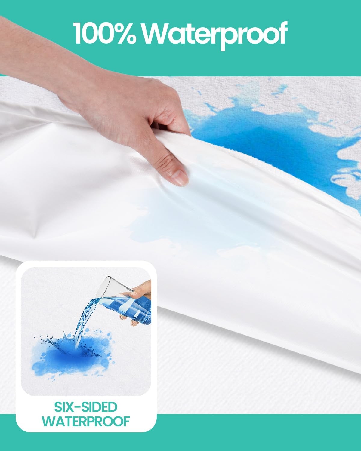 39×75 Twin Waterproof Mattress Protector Fits 9-12″ Deep, Twin, White
