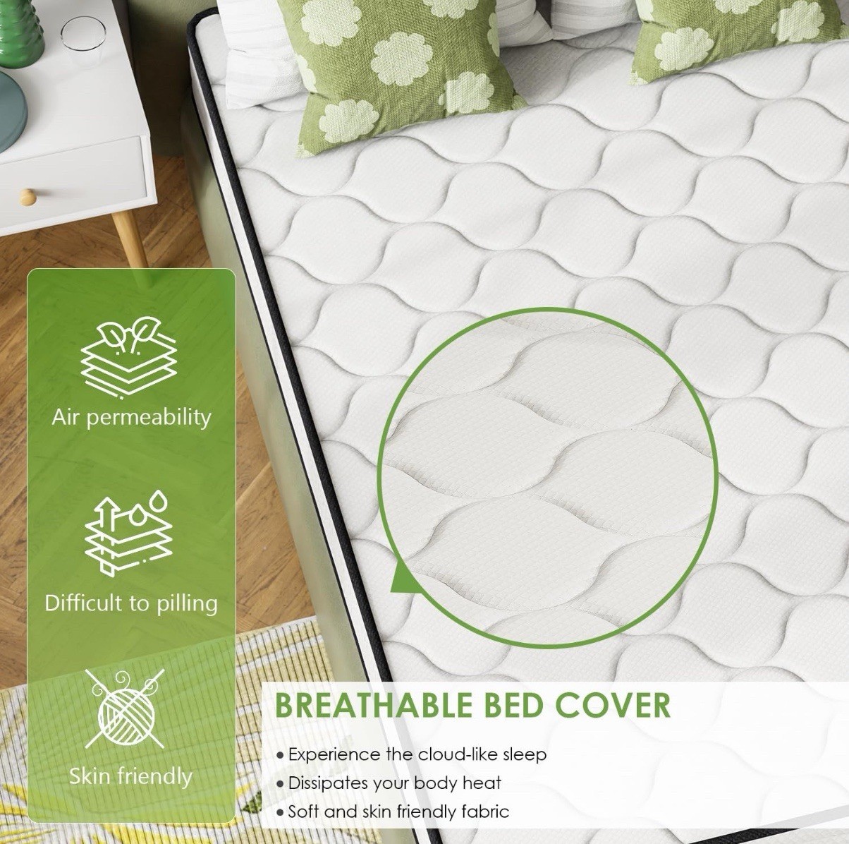 8 Inch Mattress Medium Firm Spring Mattress Cool Sleep Pressure Relief Full S…