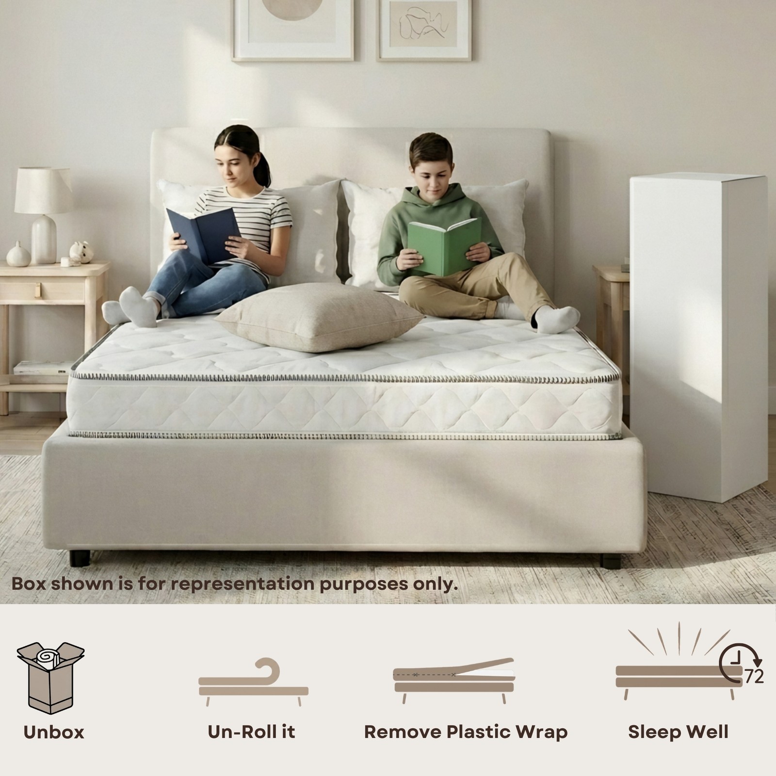 Primo International Suri 6in Polyurethane Full Mattress in White