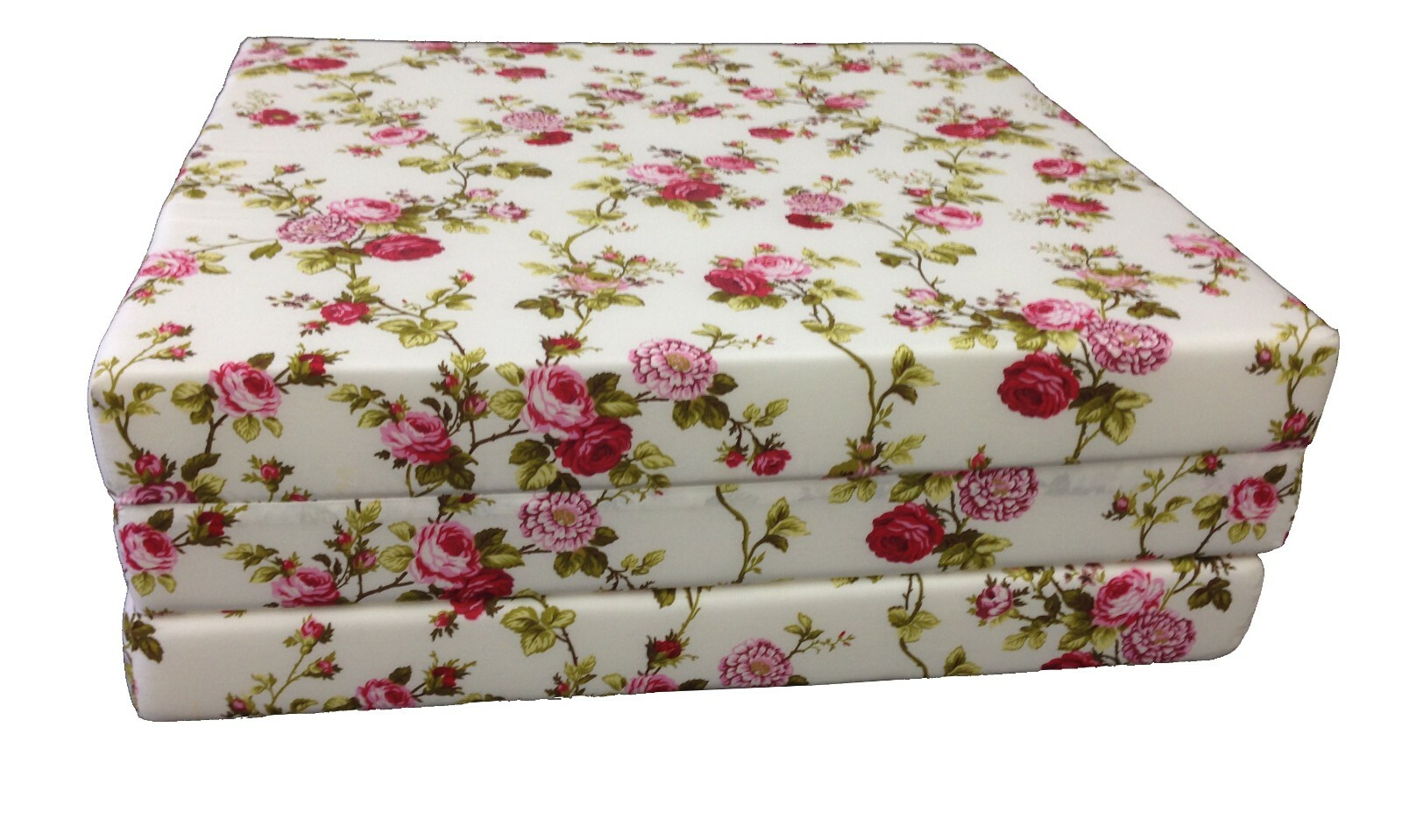 Shikibuton Trifold Foam Beds, Foldable Mats, Cushions, Seats 3x27x75, Rose White