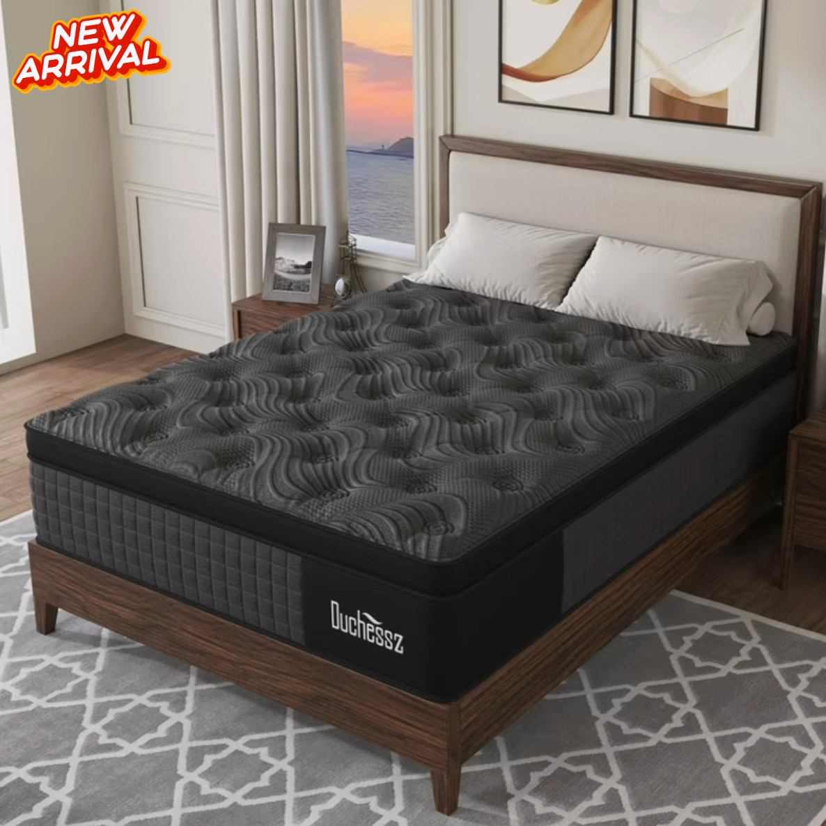 14″ Colchon Queen Gel Memory Foam Hibrido Cama Queen Mattress Medium Firm Hybrid