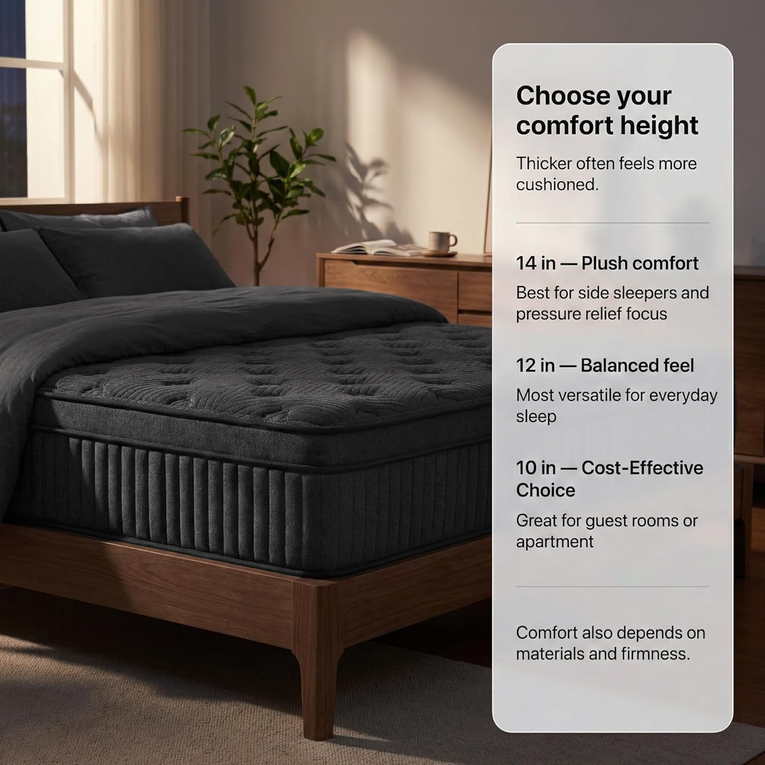 Queen Mattress 10 Inch, Medium Firm Hybrid Mattress in a Box with Memory Foam &