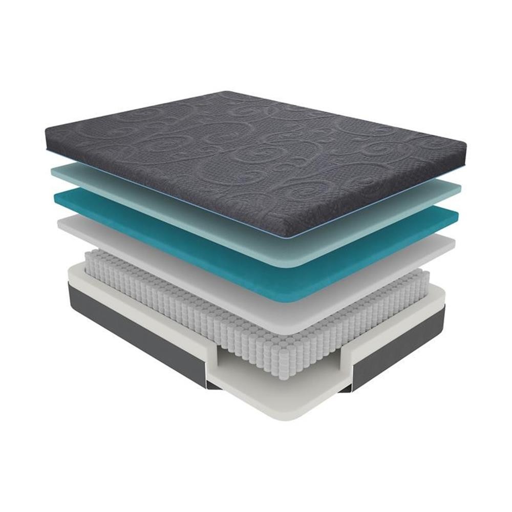 Lexicon Homelegance Bedding 14″ Fabric CK Gel Memory Hybrid Mattress in Gray