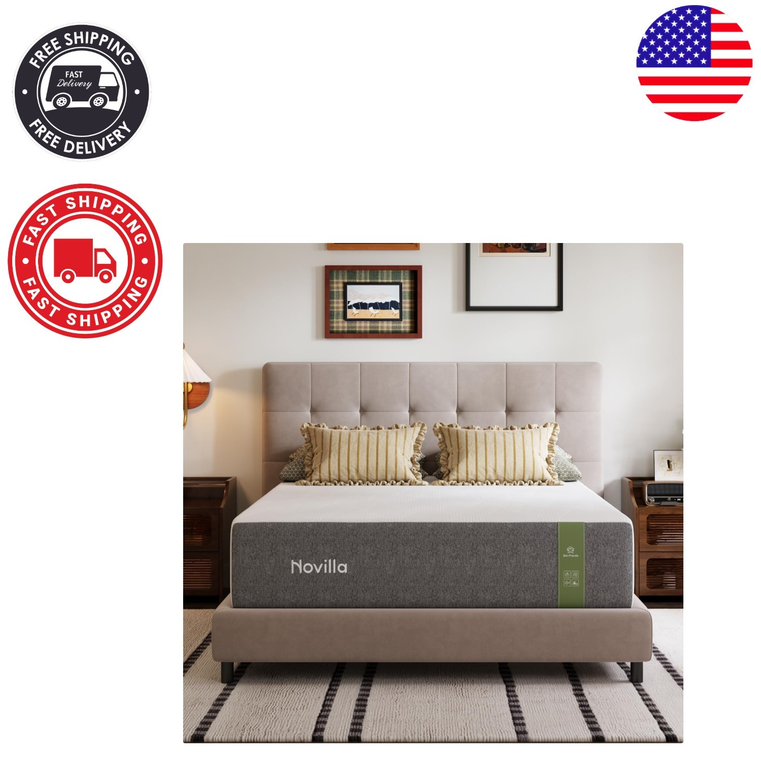 Breathable 10-Inch Full Mattress with Pressure Relief & Low Motion Transfer