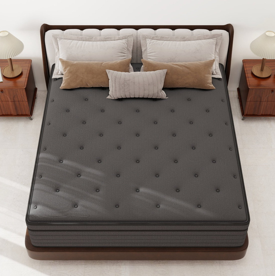 14″ Colchones Twin Size De Espuma 14 Pulgadas Memory Foam Hybrid Mattress Bed