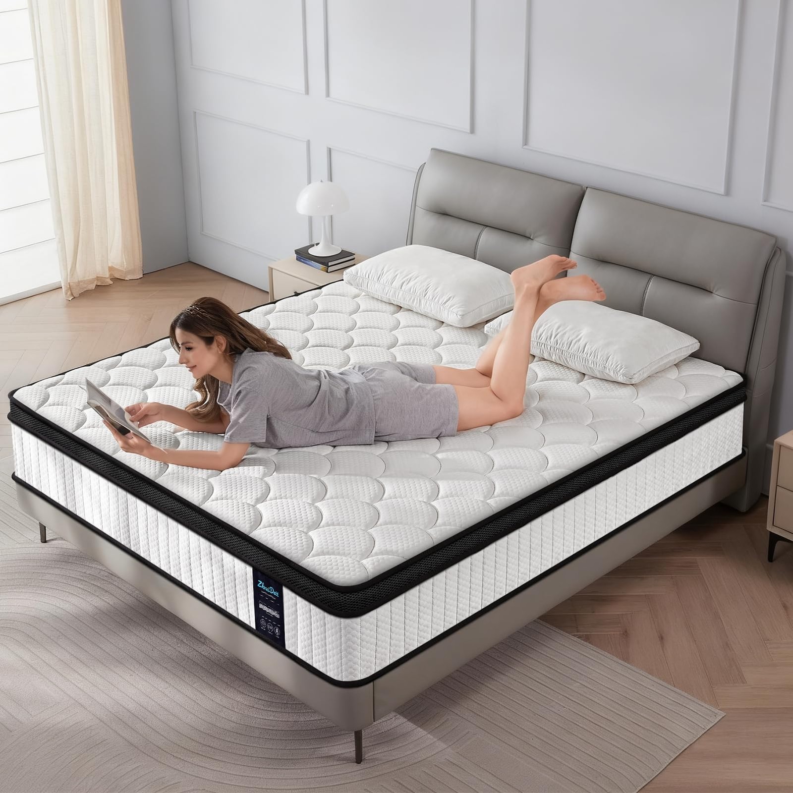 Twin Mattress 10 Inch Medium Firm Hybrid Mattress Twin Size Memory Foam Pocke…