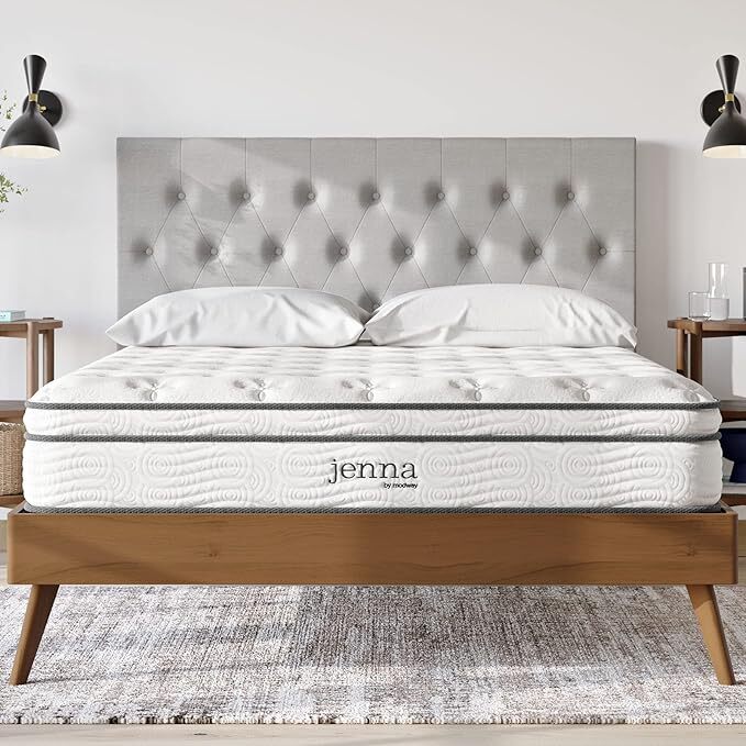 Modway Jenna Innerspring and Foam Mattress, Queen, White