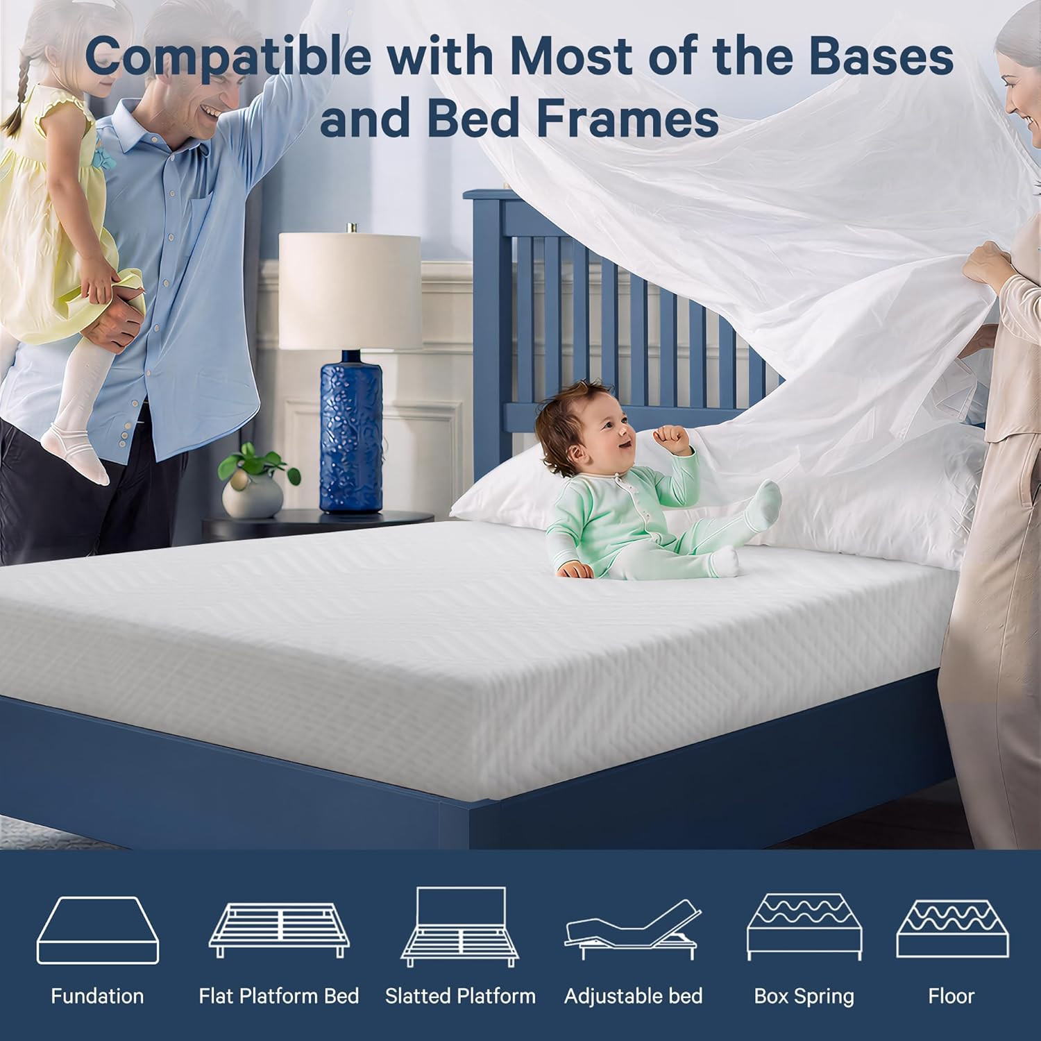 Twin XL Mattress, 10 Inch Twin XL Size Gel Memory Foam Mattress in a Box with Me
