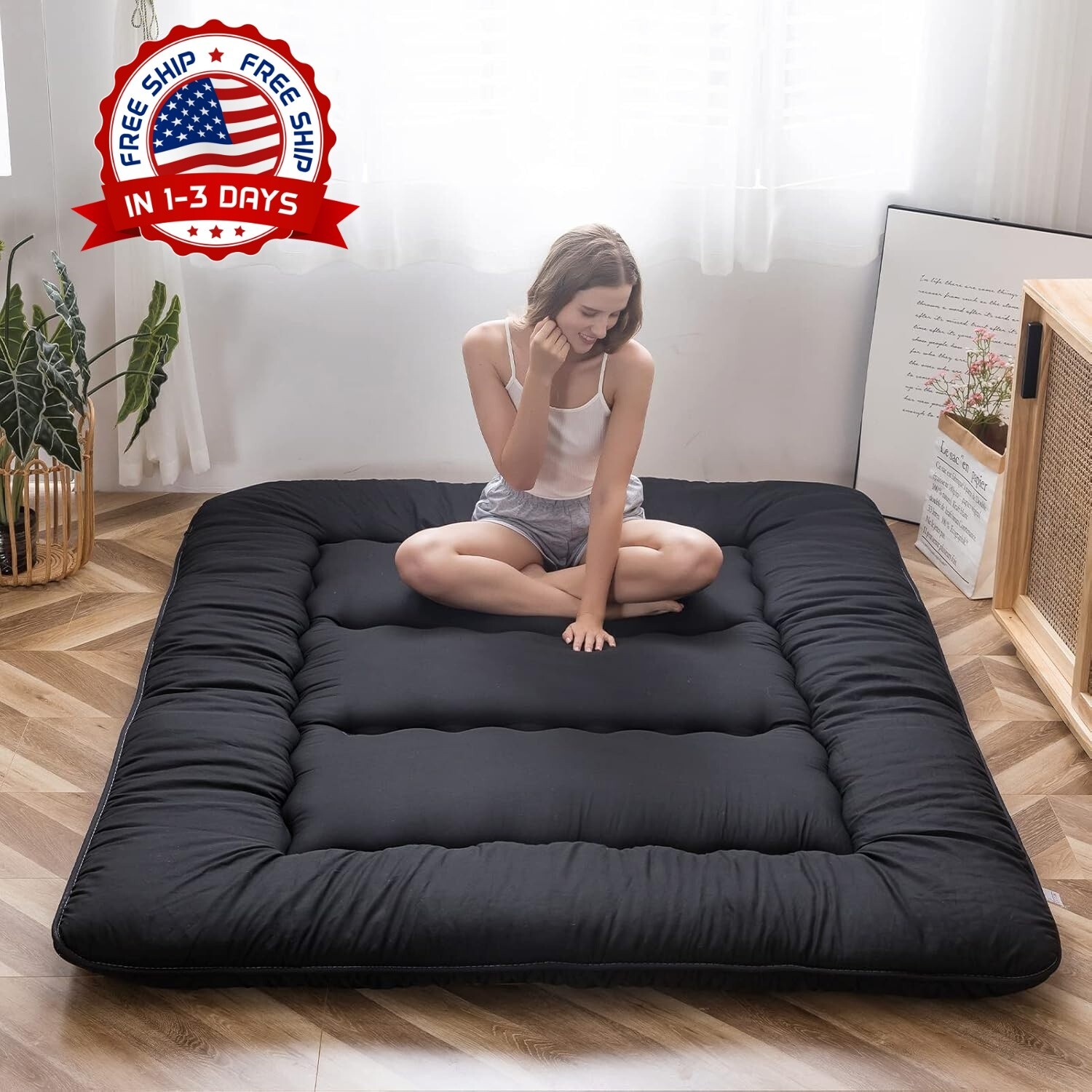 Colchón De Suelo Japonés Tamaño Gemelo, Colchón Futón Japonés Plegable Para Cama