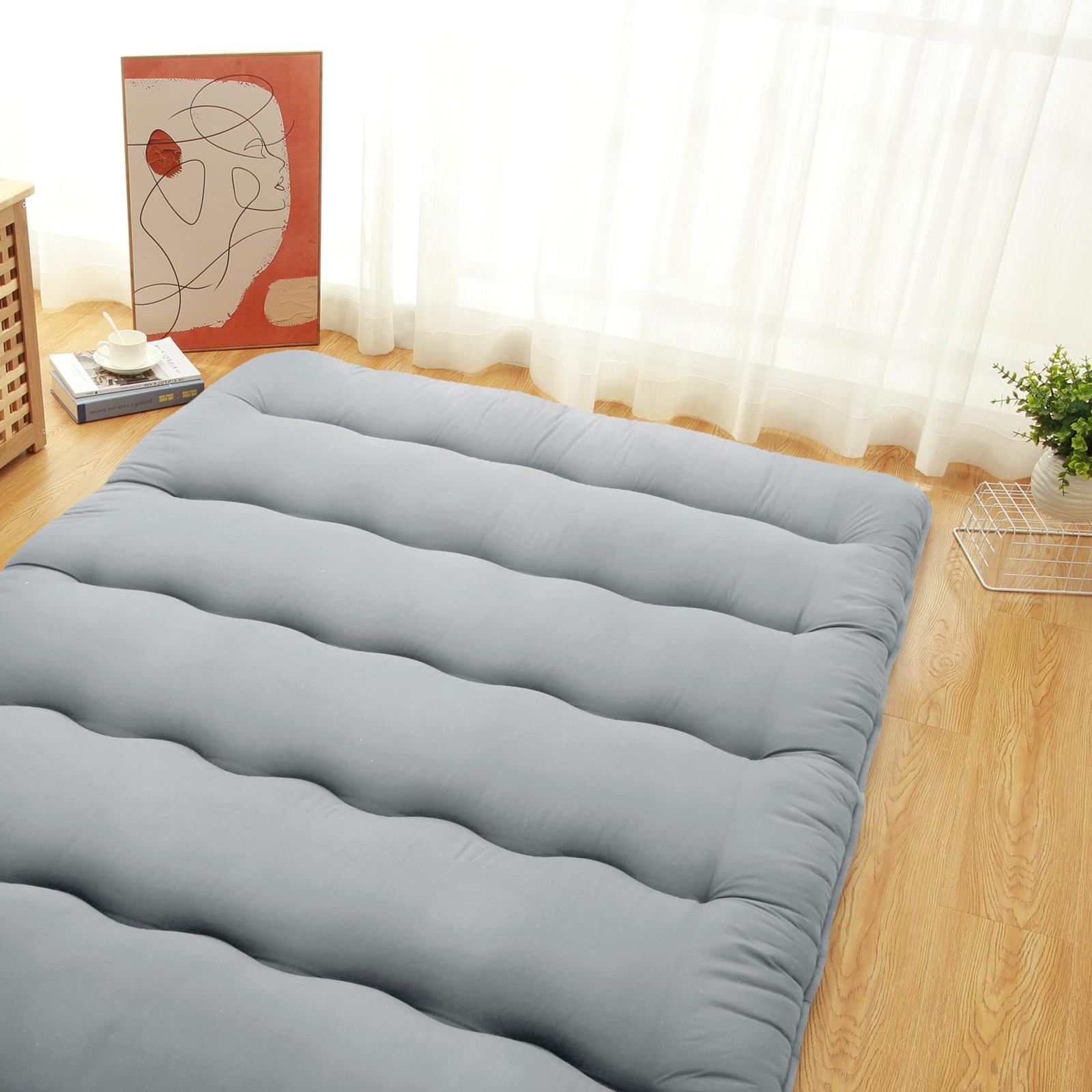 60″ x 80″ Japanese Floor Mattress Potable Sleeping Camping Mat Pad Queen Size