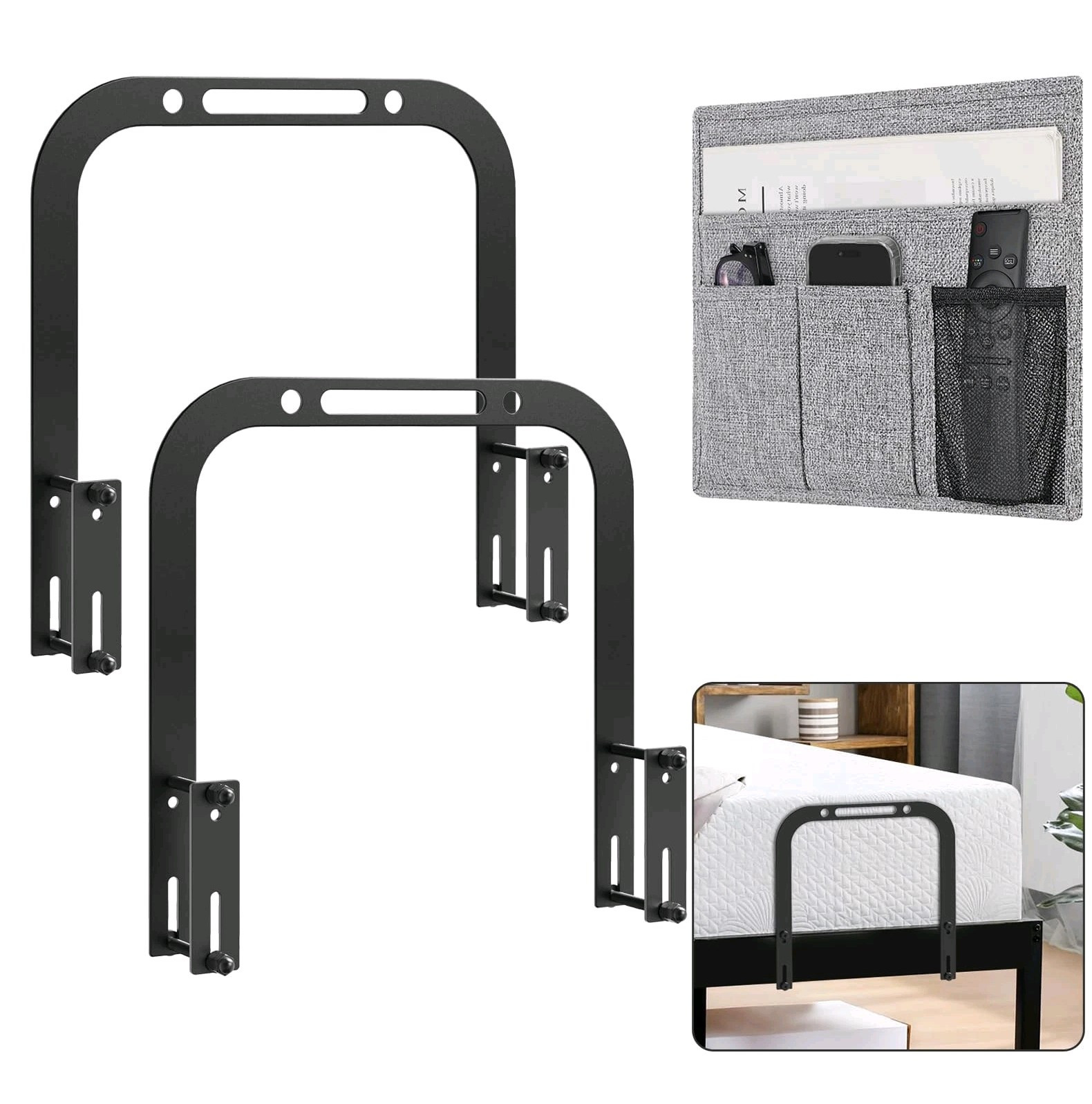 Mattress Retainer Bars and Bedside Caddy