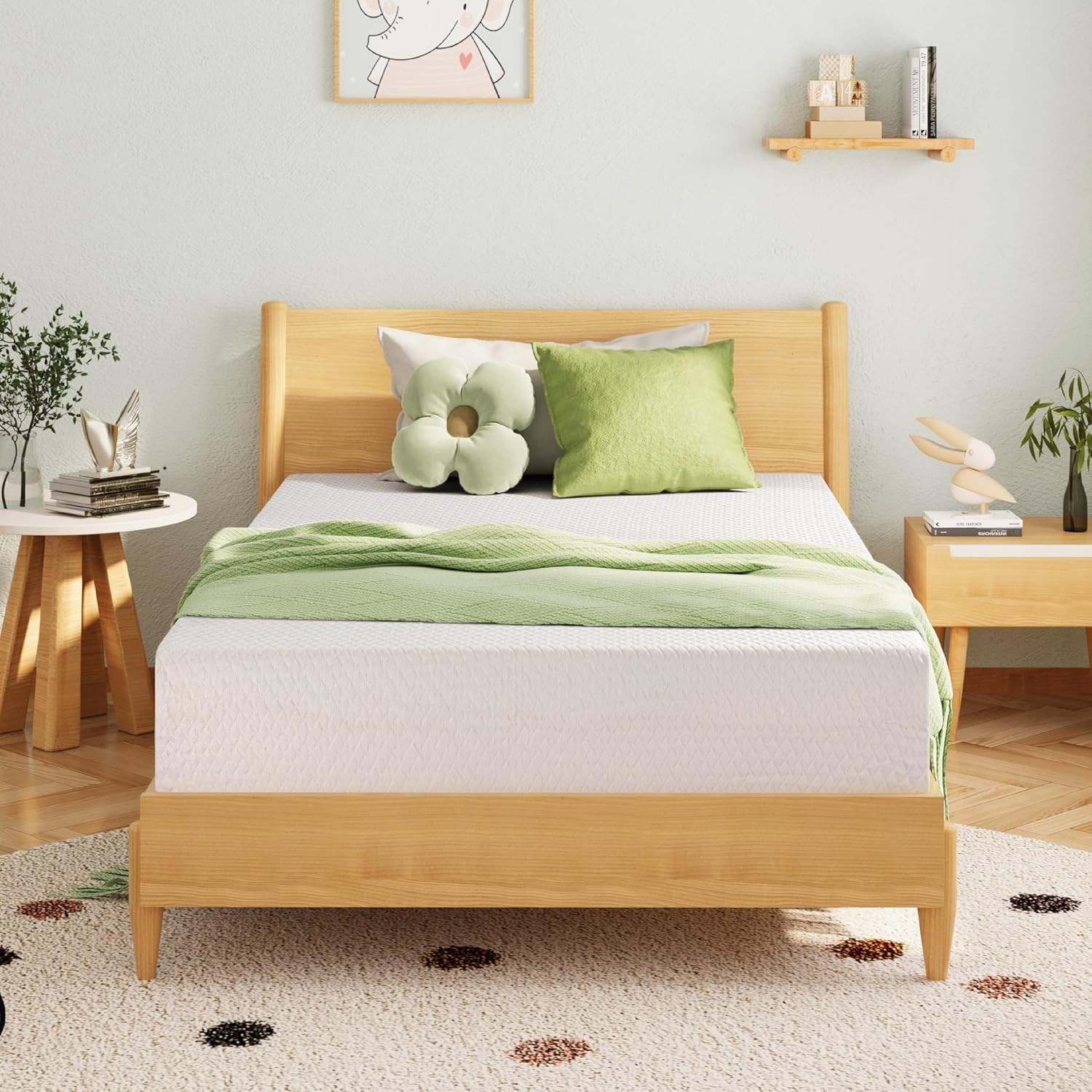 5 Inch Twin Mattress Kids Memory Foam Mattress W/ Cooling Green Tea Gel Relieve