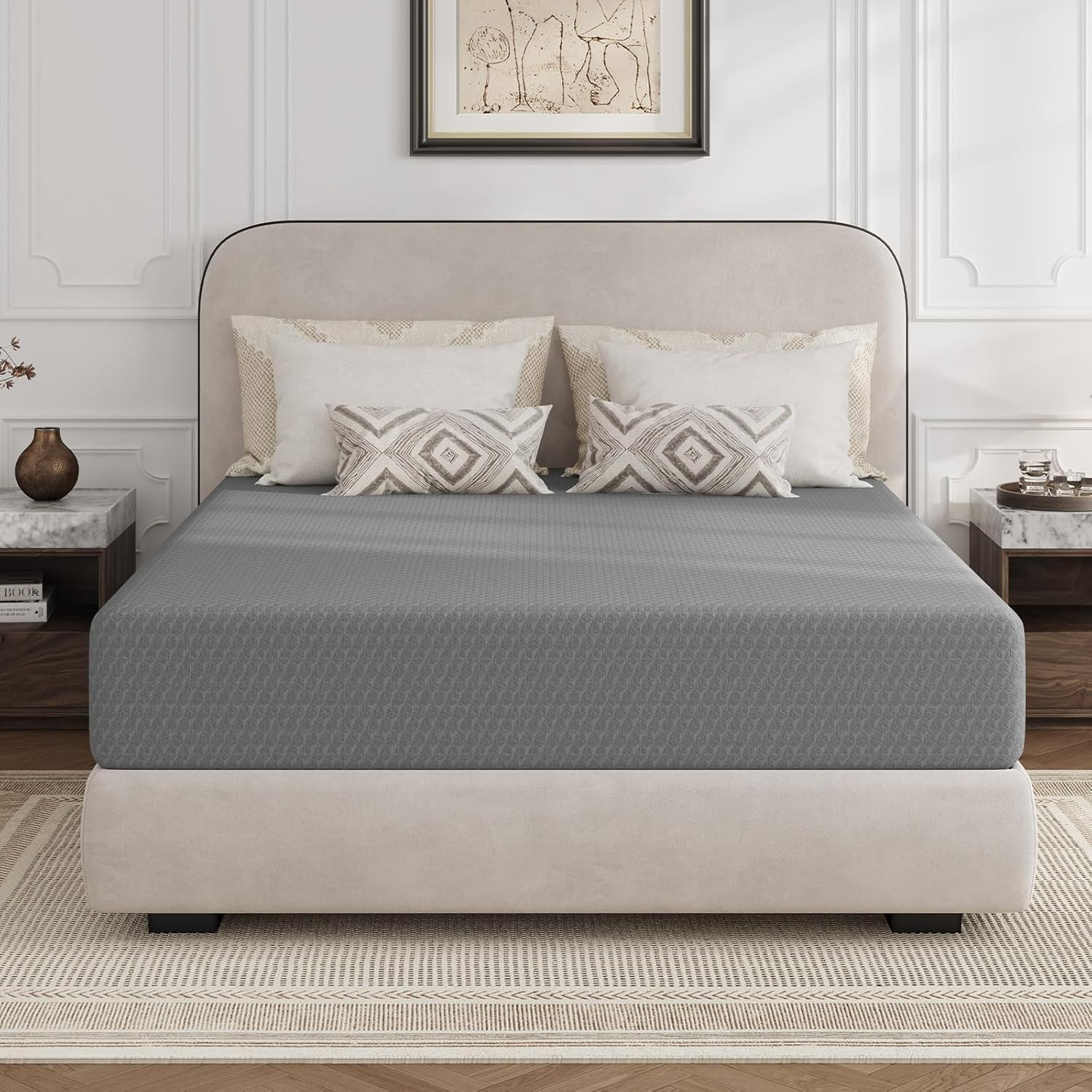 Queen Mattress 12 Inch, Queen Memory Foam Mattress for Cool Night Sleep & Pressu