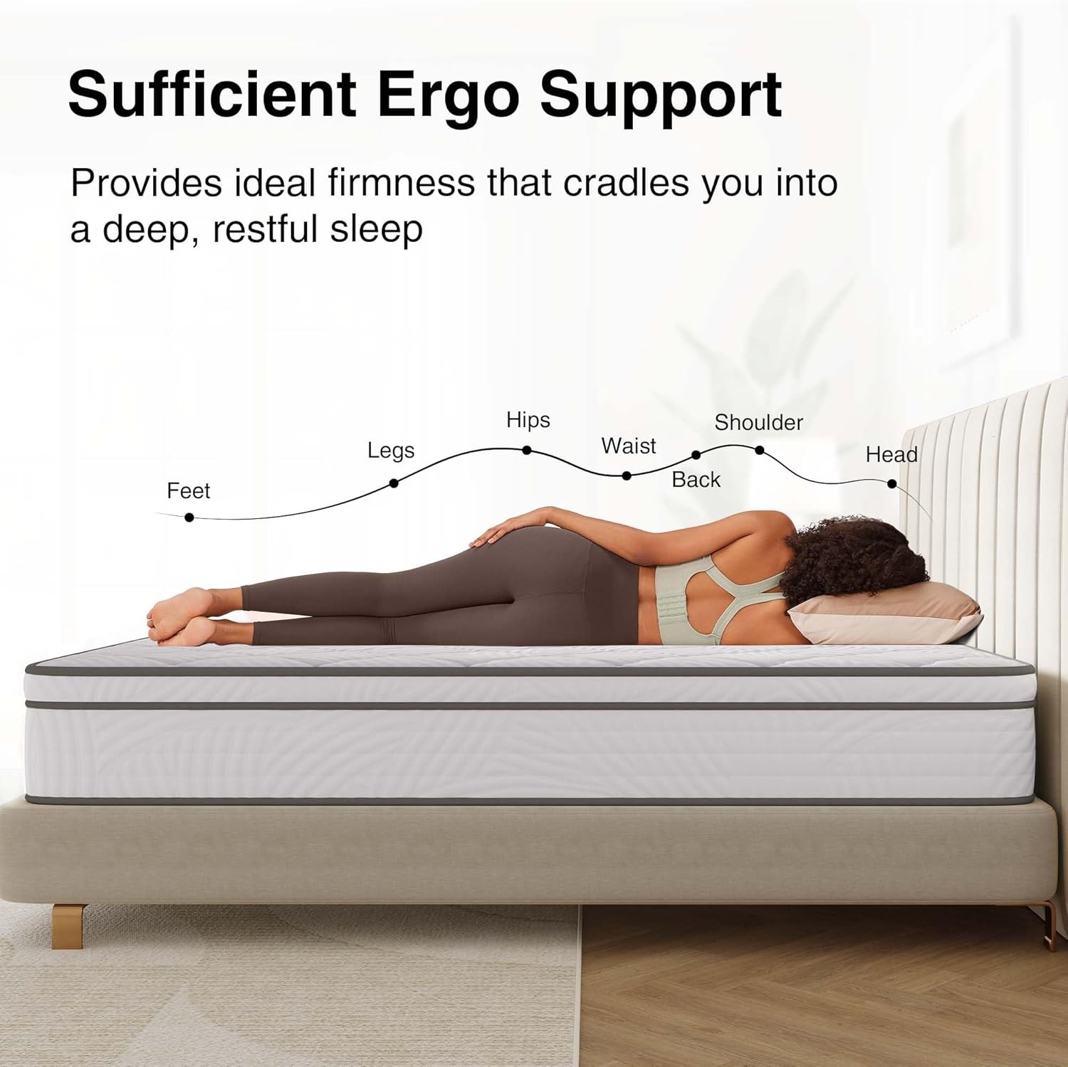 Queen Mattress 12 Inch, Hybrid Mattress Queen Size with Comfy Support, Bed Mattr