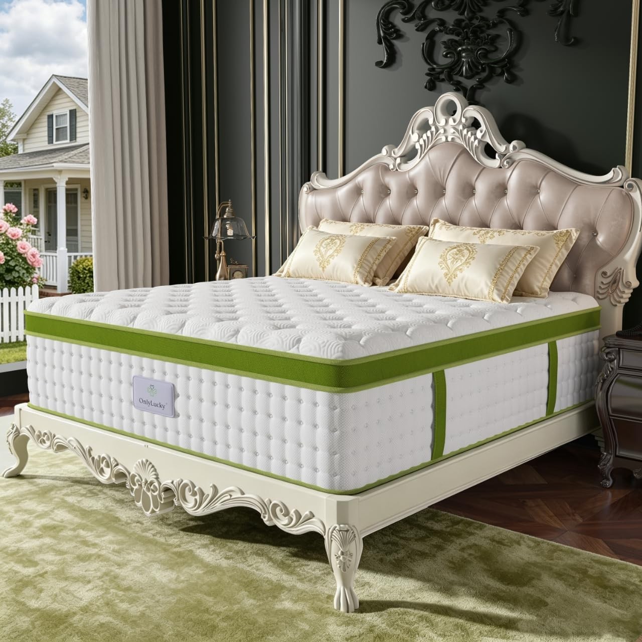 Onlylucky King Size Mattress 14 Inch, Luxury Hotel Collection 7-Zone Deep Sle…